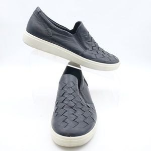 Ecco Womens Soft Woven Slip-On Shoes US 8 EU 39 Black